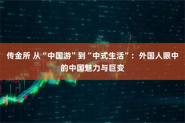传金所 从“中国游”到“中式生活”：外国人眼中的中国魅力与巨变